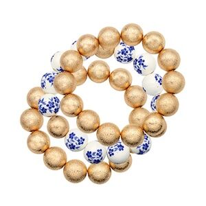 3 Row Glass Flower & CCB Ball Bracelet